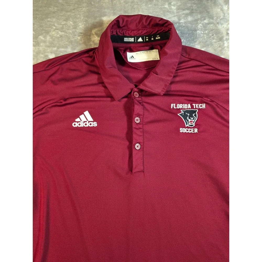 Florida Tech‎ Panthers Soccer Performance Adidas Team Issued Polo Shirt Men 2XL